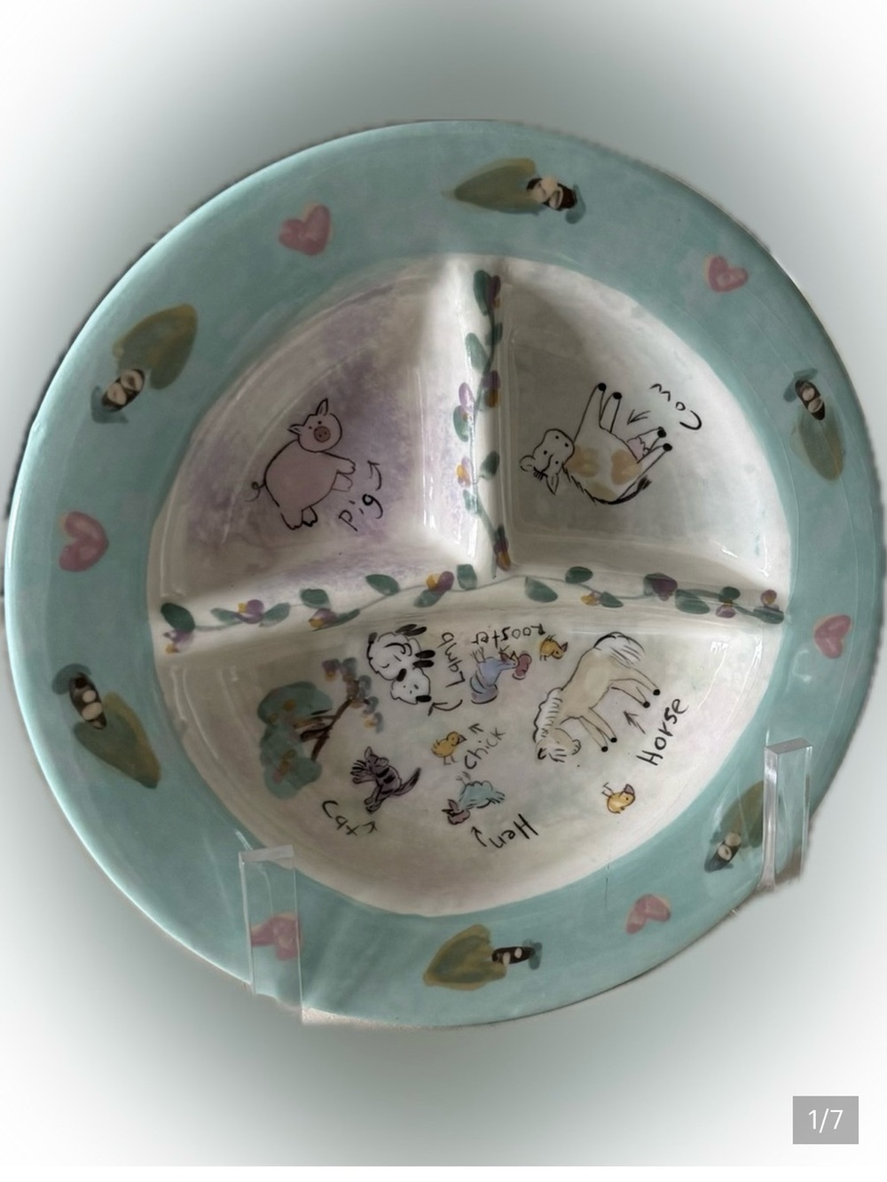 Artist Made Ceramics Baby Plate and Mug Set